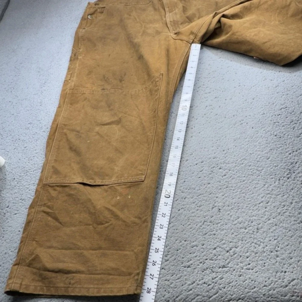 Carhartt Overalls Men 50x30 Brown Duck Bib Double Knee Canvas‎ R06 Workwear Bib